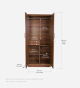 Kelly 2 Door Wardrobe In Walnut - Luxe Maple