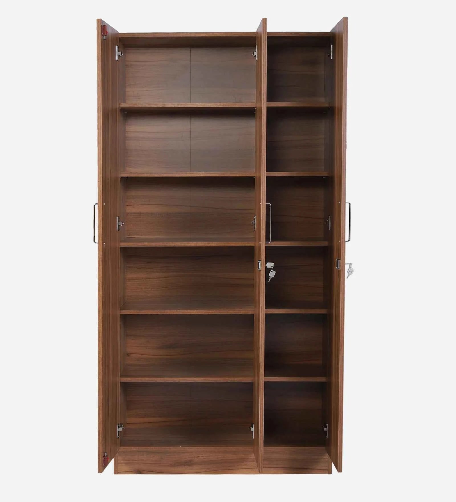 Kelly 3 Door Wardrobes In Walnut - Luxe Maple