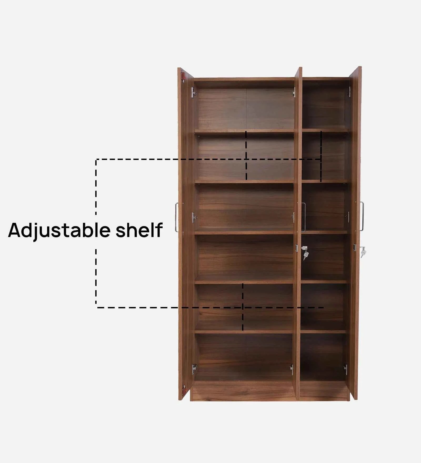 Kelly 3 Door Wardrobes In Walnut - Luxe Maple