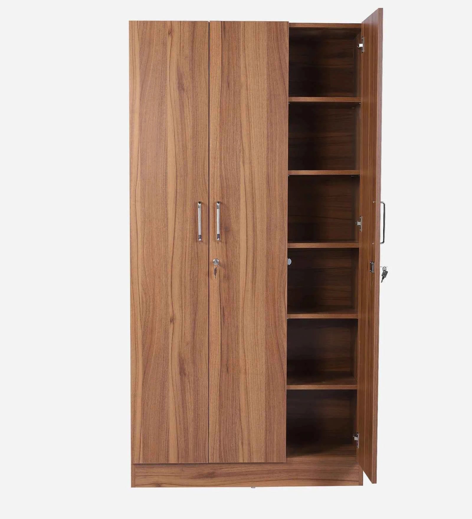 Kelly 3 Door Wardrobes In Walnut - Luxe Maple