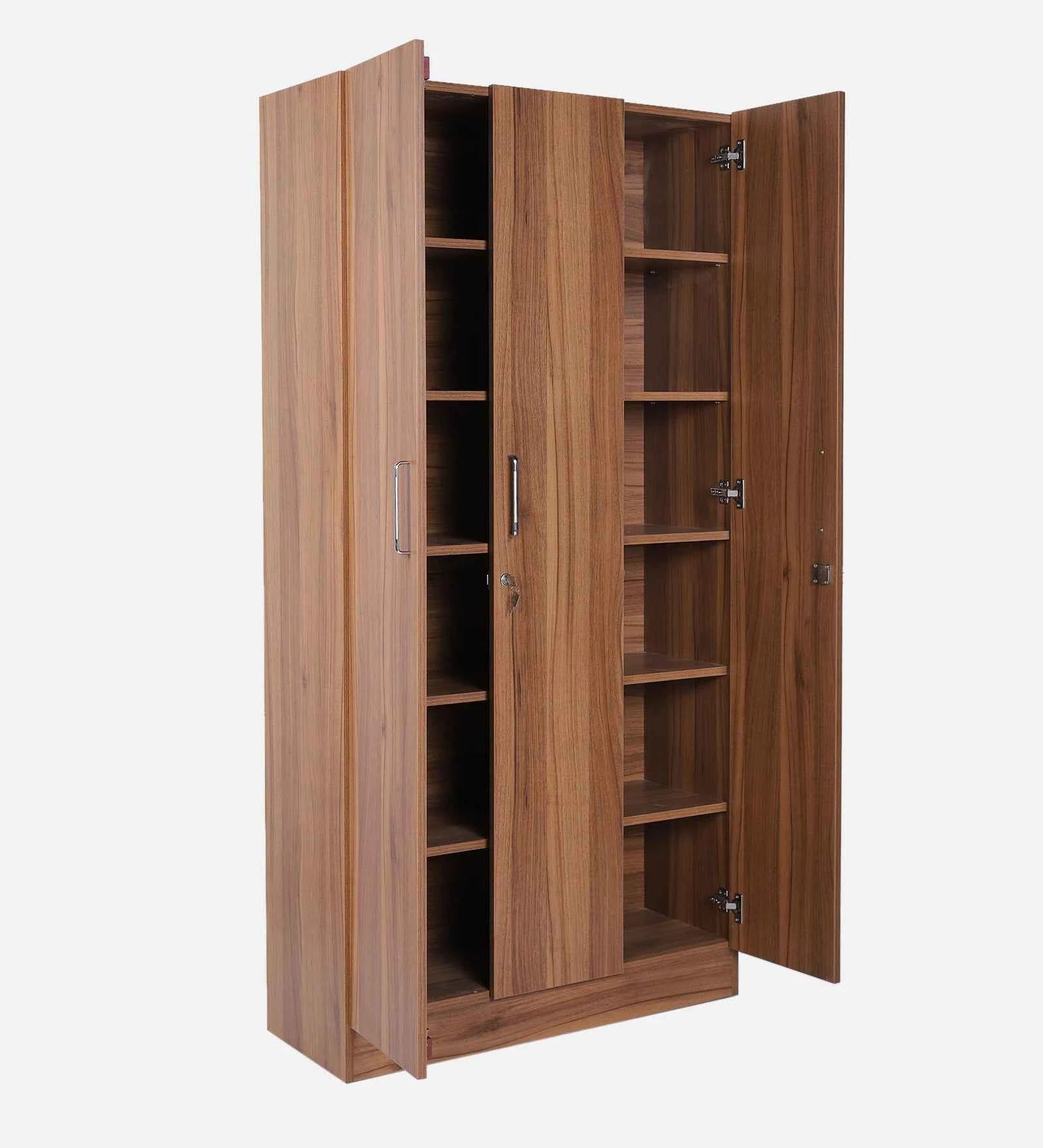 Kelly 3 Door Wardrobes In Walnut - Luxe Maple