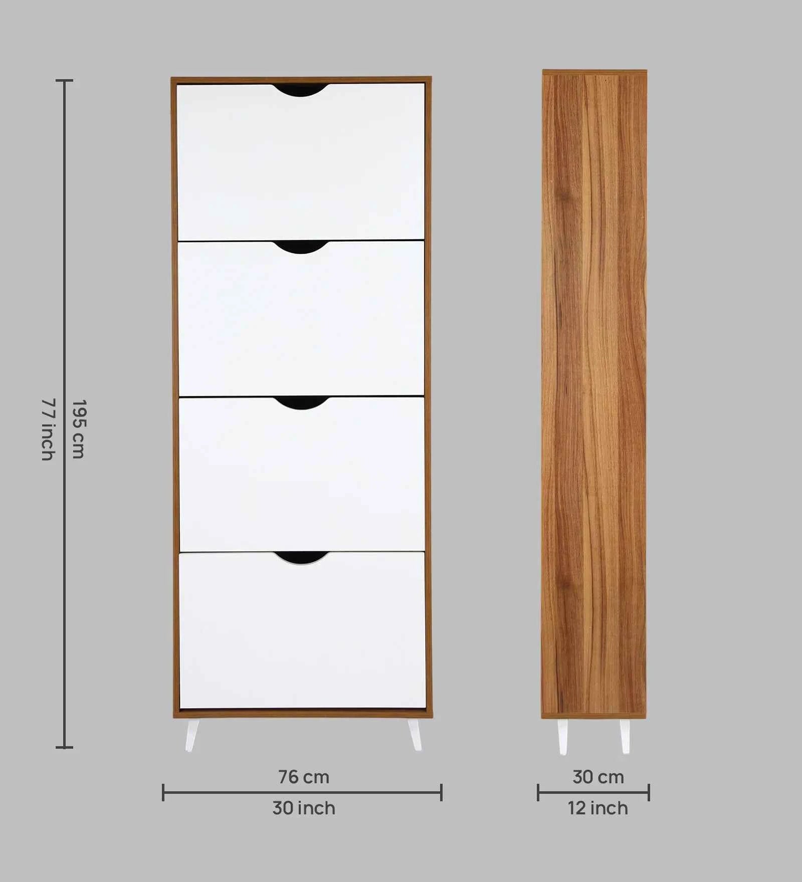 Kibo Shoe Rack In Laminate Wood - Luxe Maple