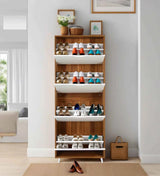 Kibo Shoe Rack In Laminate Wood - Luxe Maple