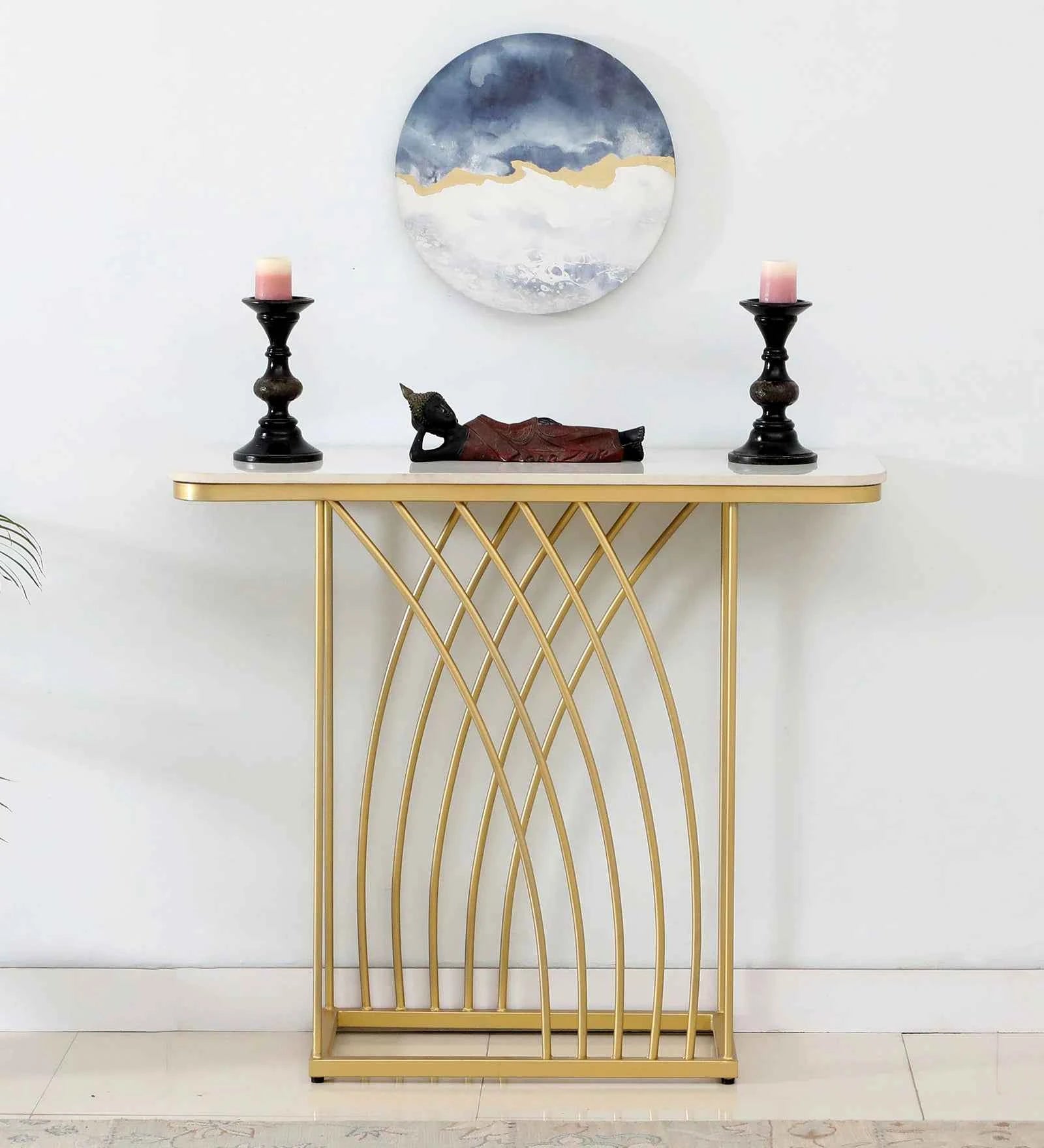 Kisco Console Table In Stainless Steel 304 - Luxe Maple
