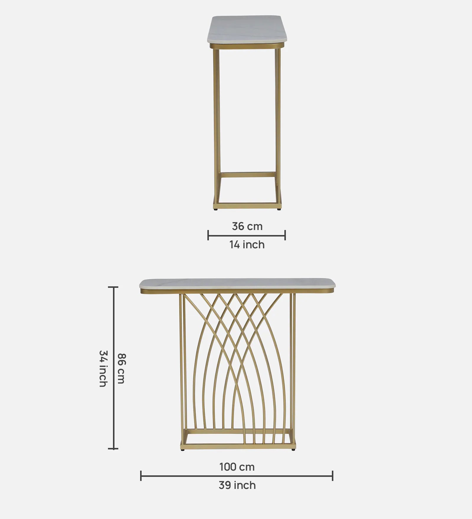 Kisco Console Table In Stainless Steel 304 - Luxe Maple - Luxe Maple