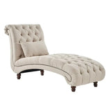 Curving Q Suede Lounger in Beige Color - Luxe Maple