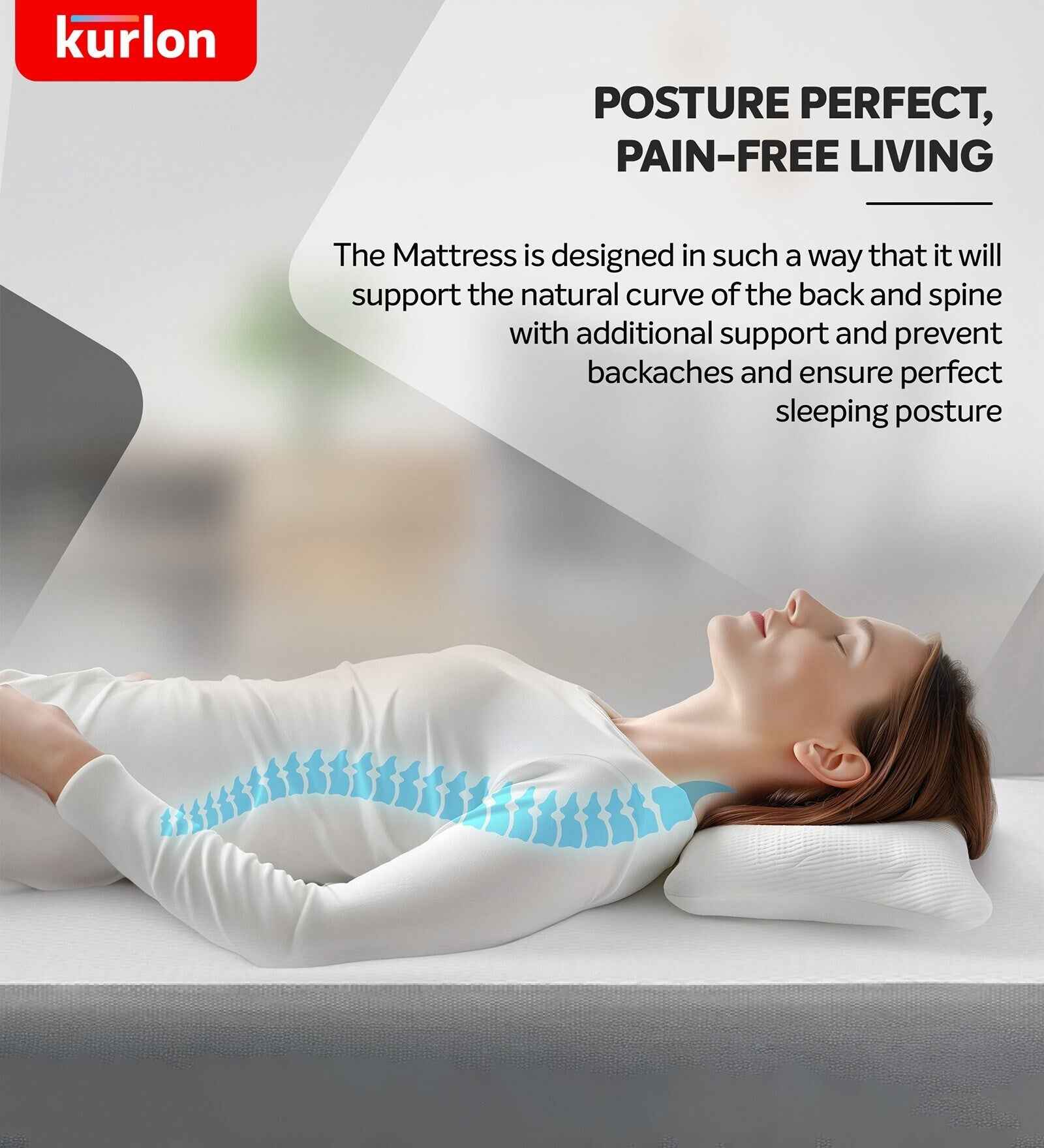 Kurlon 5 Inches Memory Foam Mattress - Luxe Maple