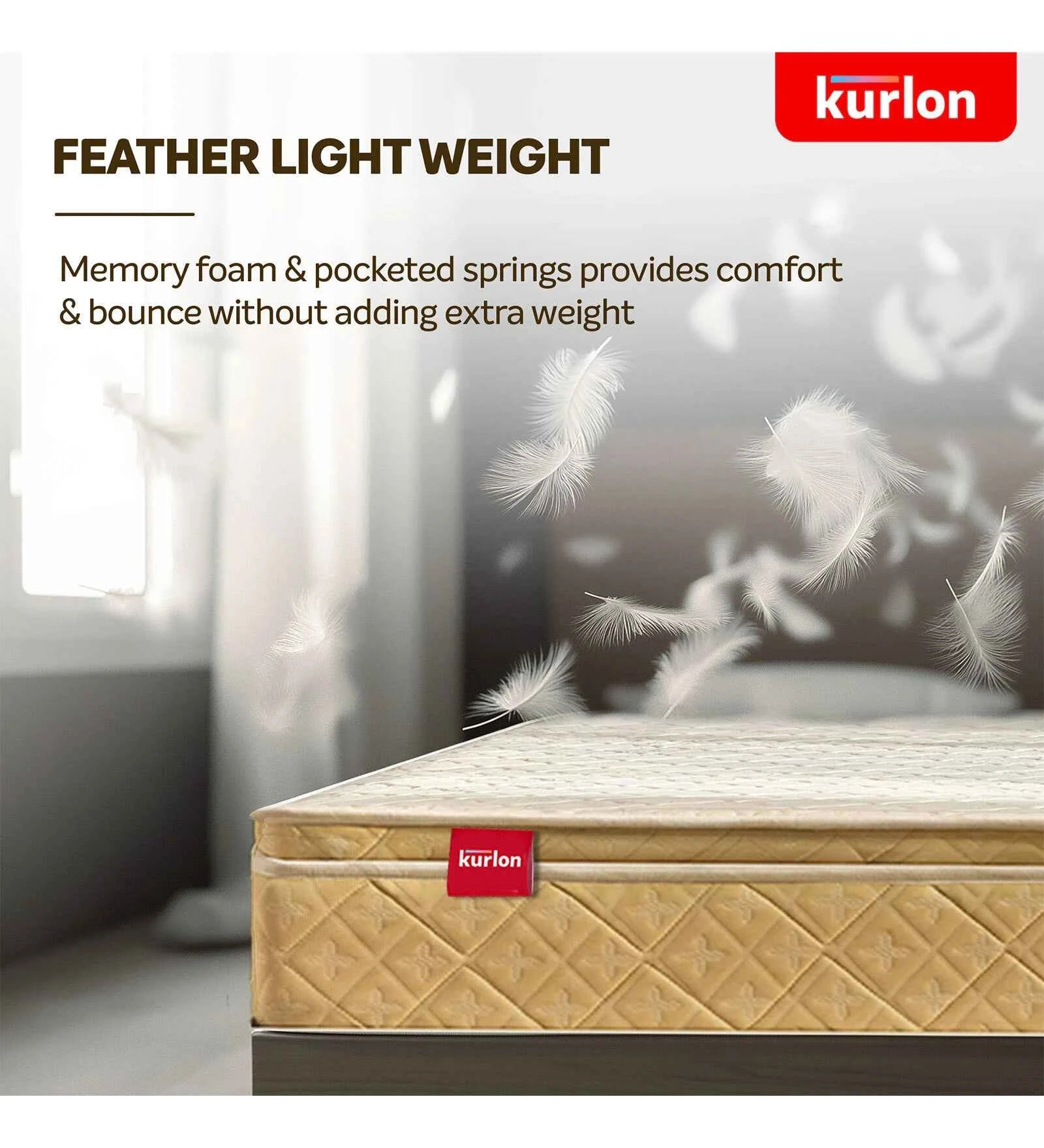 Kurlon Spring Mattress In 8 Inches - Luxe Maple
