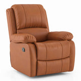 Lebo Premium Leatherette On Seater Manual Recliners In Tan - Luxe Maple