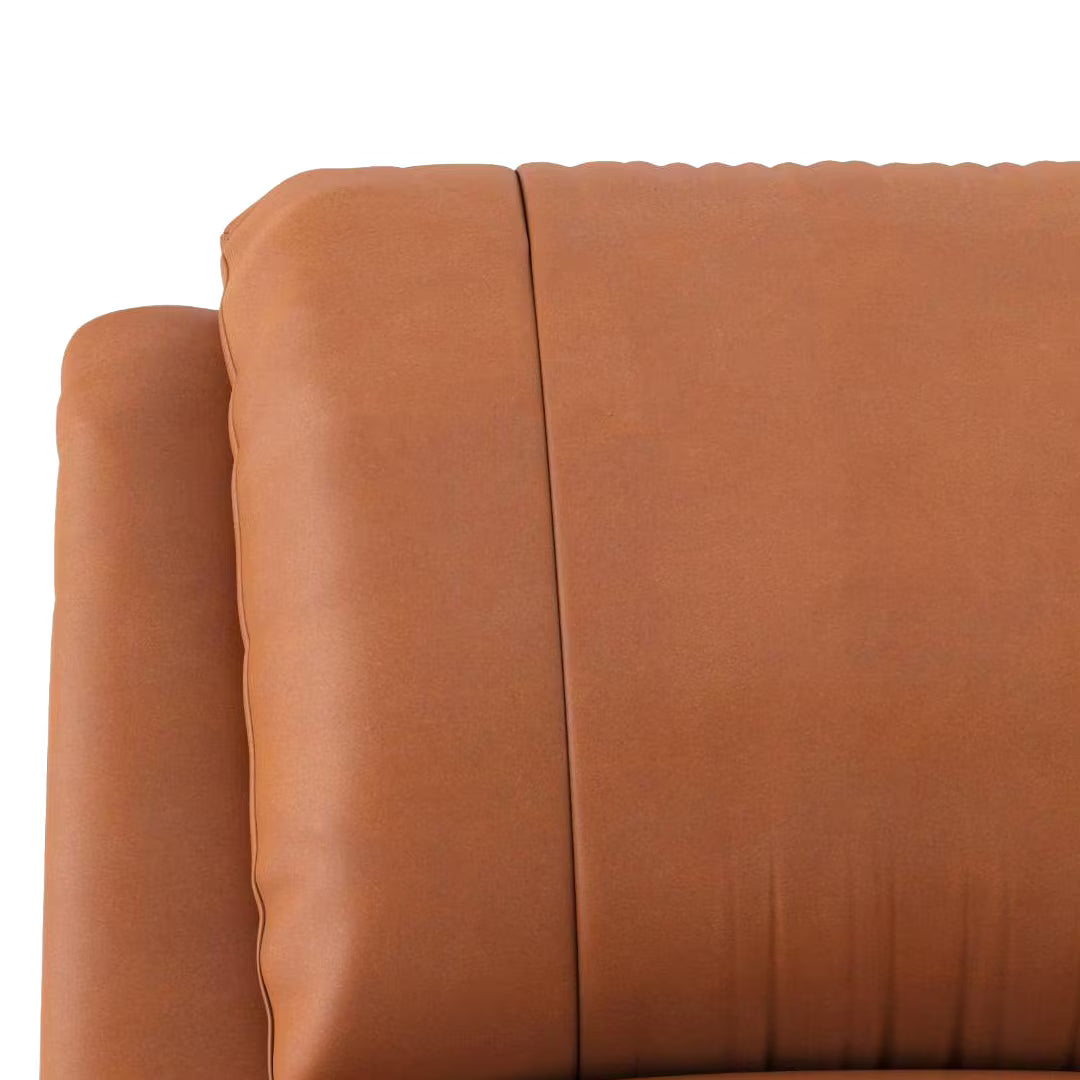Lebo Premium Leatherette On Seater Manual Recliners In Tan - Luxe Maple