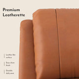Lebo Premium Leatherette On Seater Manual Recliners In Tan - Luxe Maple