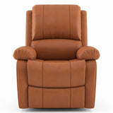 Lebo Premium Leatherette On Seater Manual Recliners In Tan - Luxe Maple