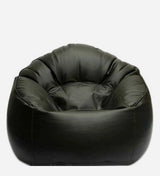 Leo Xxxl Leatherette Bean Bag Cover in Black - Luxe Maple