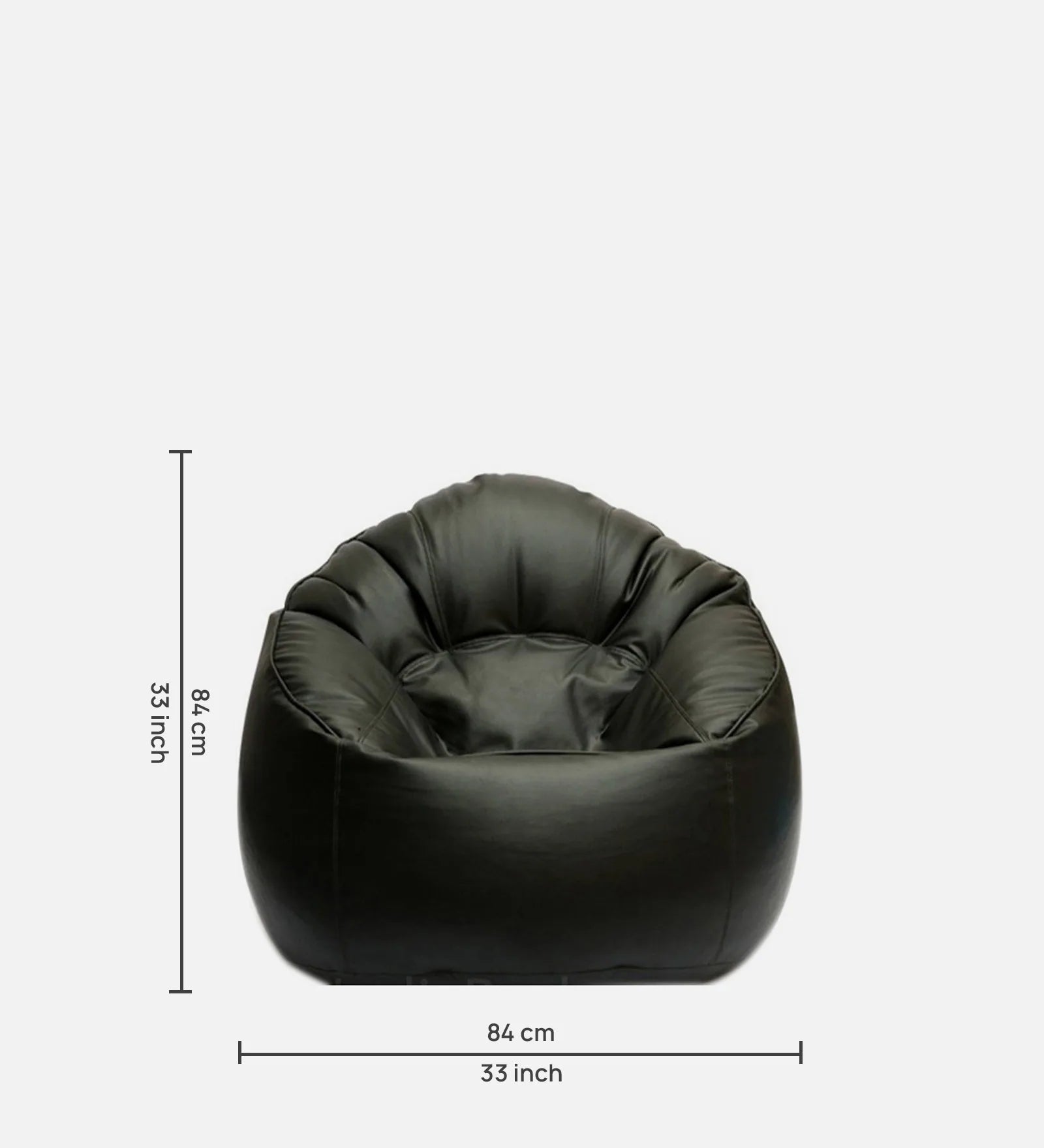 Leo Xxxl Leatherette Bean Bag Cover in Black - Luxe Maple - Luxe Maple