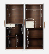 Lexus 4 Door Wardrobe In White & Walnut - Luxe Maple