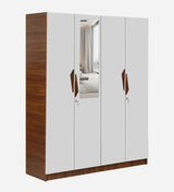 Lexus 4 Door Wardrobe In White & Walnut - Luxe Maple