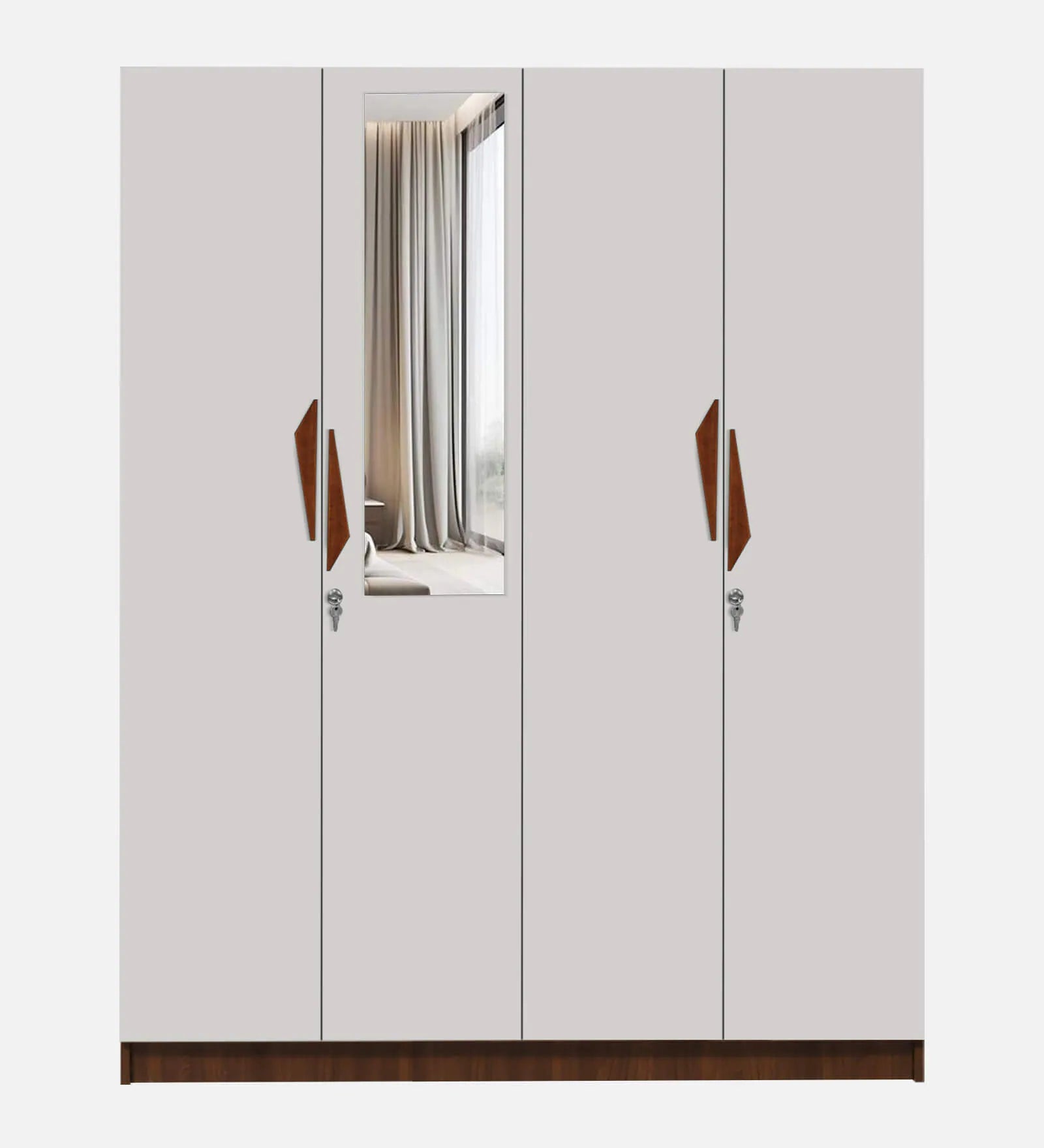 Lexus 4 Door Wardrobe In White & Walnut - Luxe Maple - Luxe Maple