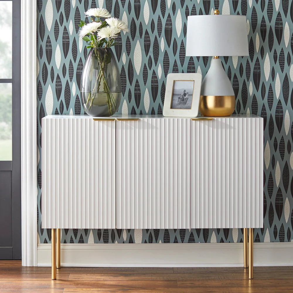 Strips Luxury Chest of Drawer in PU Polish - Luxe Maple