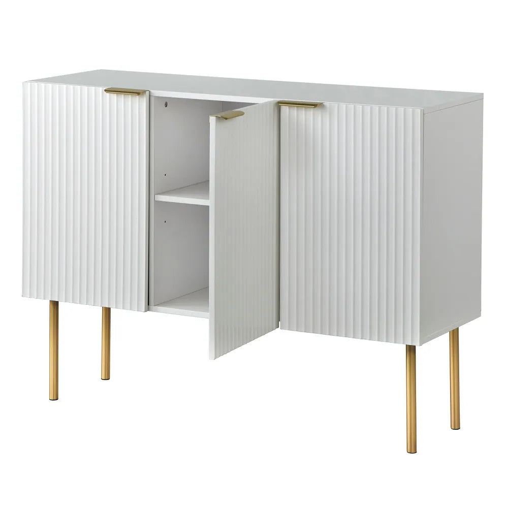 Strips Luxury Chest of Drawer in PU Polish - Luxe Maple