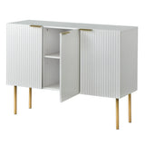 Strips Luxury Chest of Drawer in PU Polish - Luxe Maple