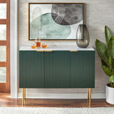 Strips Luxury Chest of Drawer in PU Polish - Luxe Maple