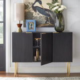 Strips Luxury Chest of Drawer in PU Polish - Luxe Maple