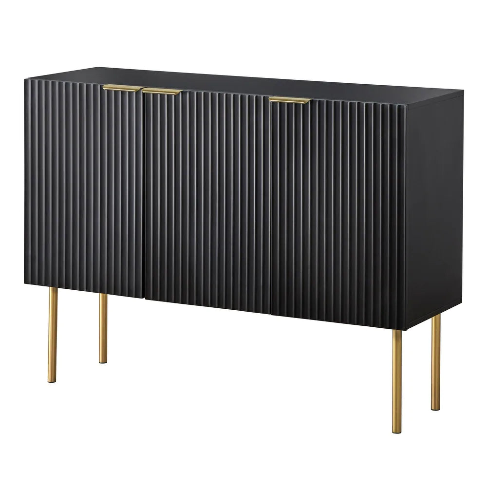 Strips Luxury Chest of Drawer in PU Polish - Luxe Maple