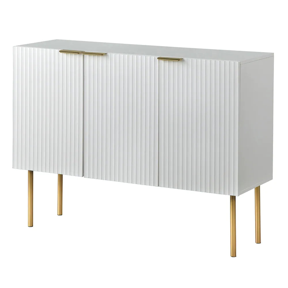 Strips Luxury Chest of Drawer in PU Polish - Luxe Maple