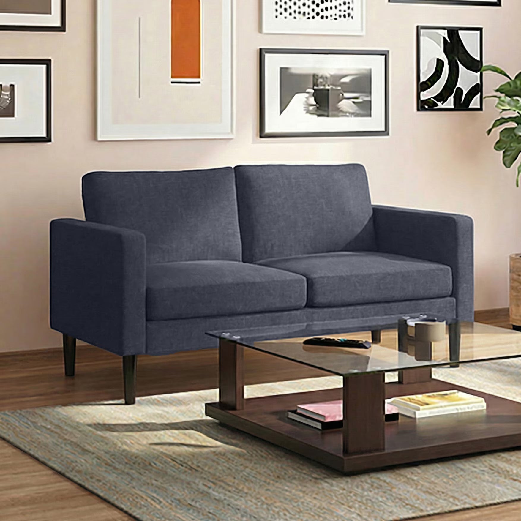 Lixer Straight Light Sofa Set in Suede - Luxe Maple - Luxe Maple