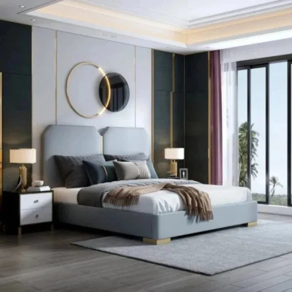 Logic Luxury Upholstered Bed in Suede | Premium Designer Bed - Luxe Maple