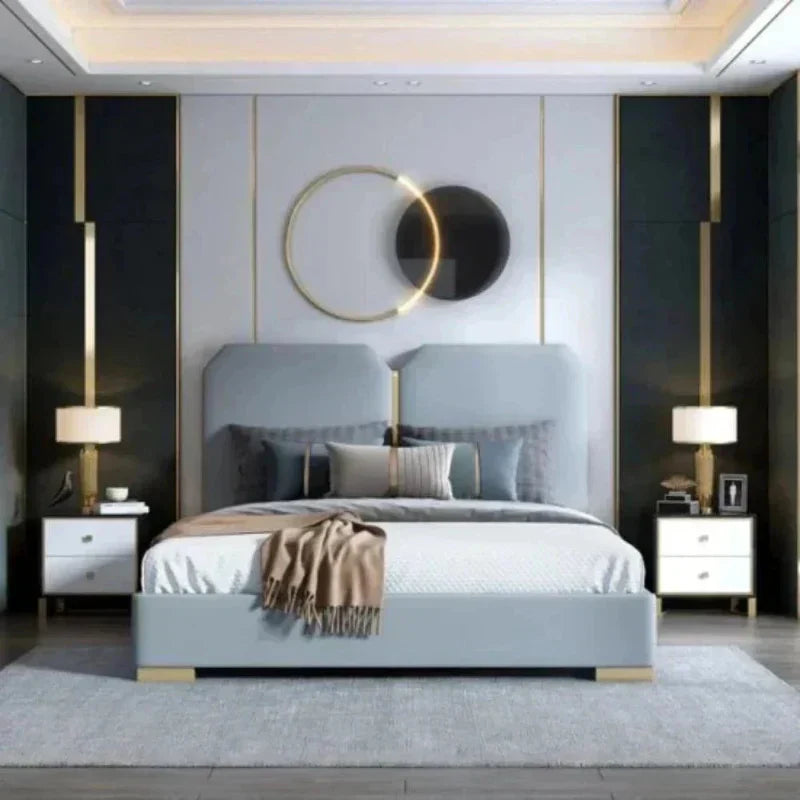 Logic Luxury Upholstered Bed in Suede | Premium Designer Bed - Luxe Maple
