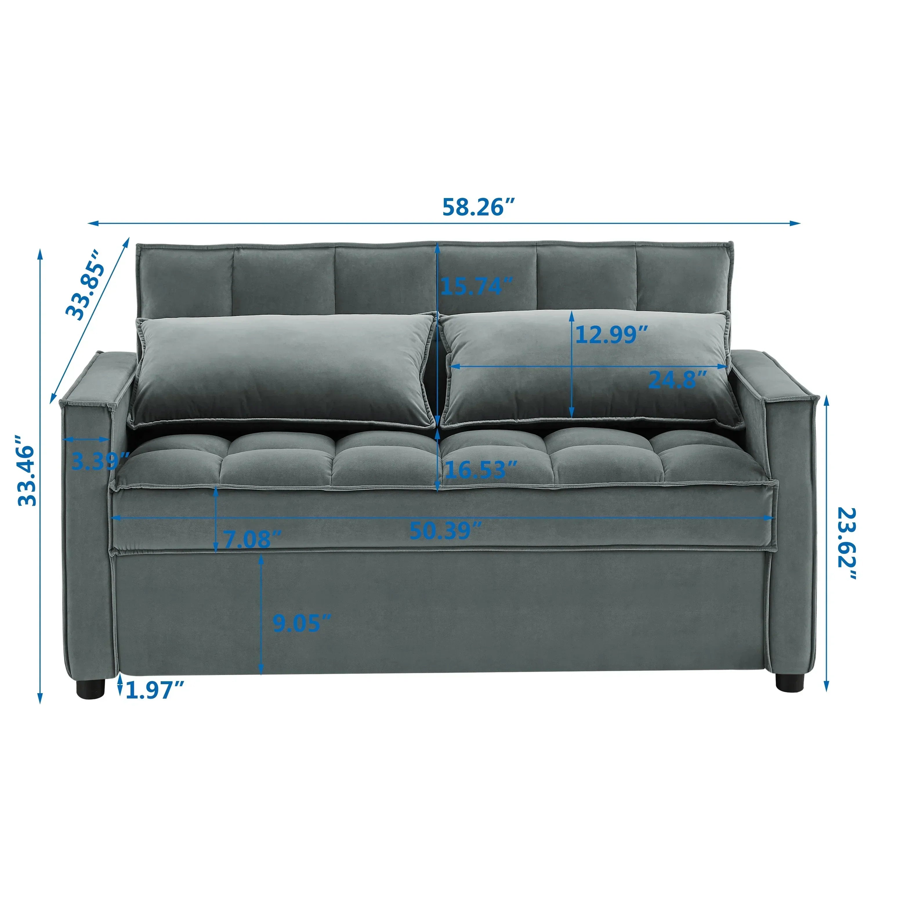 Kelvin Luxury Sofa Cum Bed - Luxe Maple