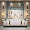 Luxter Premium Upholstered Bed in Leatherette | Designer Bed - Luxe Maple