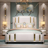 Luxter Premium Upholstered Bed in Leatherette | Designer Bed - Luxe Maple