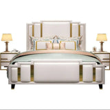 Luxter Premium Upholstered Bed in Leatherette | Designer Bed - Luxe Maple