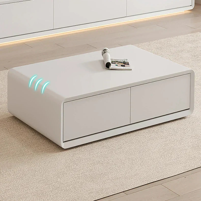 Kello Luxury TV Unit and Coffee Table in White - Luxe Maple
