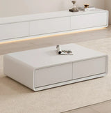 Kello Luxury TV Unit and Coffee Table in White - Luxe Maple