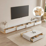 Kello Luxury TV Unit and Coffee Table in White - Luxe Maple