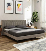 Madox Upholstered Non Storage Bed In Suede - Luxe Maple