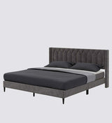 Madox Upholstered Non Storage Bed In Suede - Luxe Maple