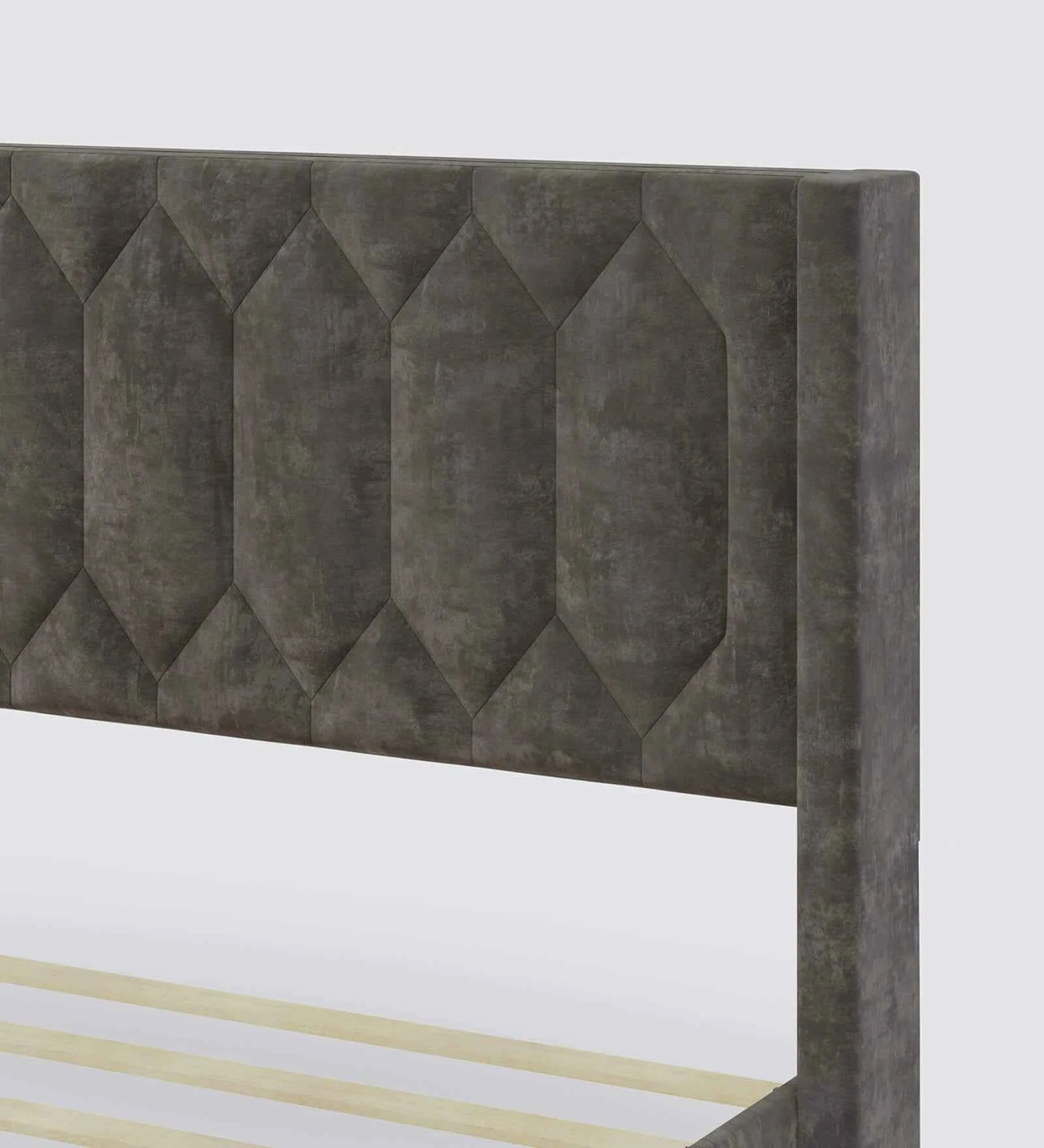 Madox Upholstered Non Storage Bed In Suede - Luxe Maple