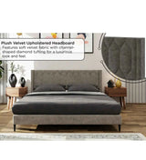 Madox Upholstered Non Storage Bed In Suede - Luxe Maple