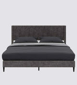 Madox Upholstered Non Storage Bed In Suede - Luxe Maple
