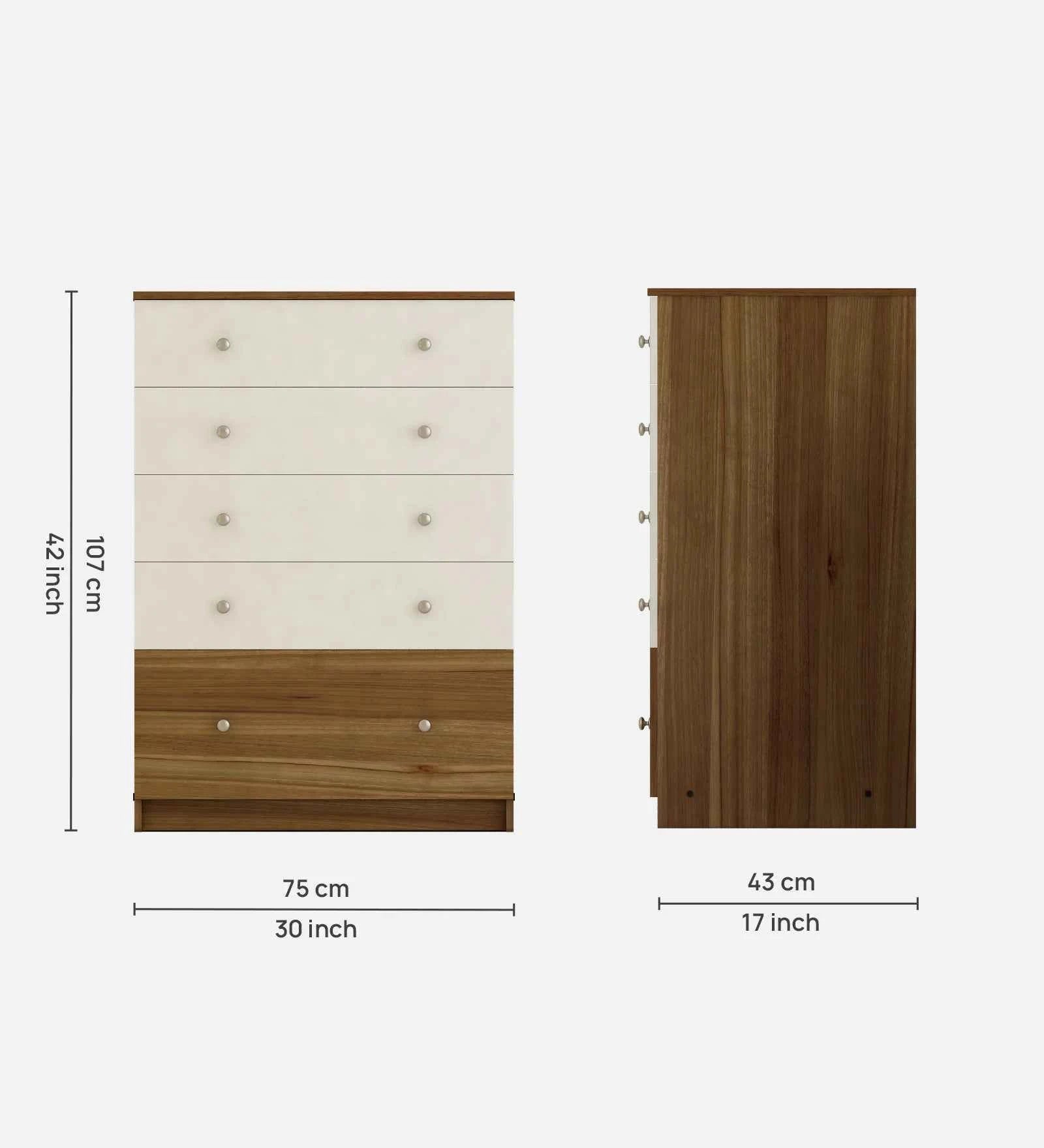 Magnum Chest Of Drawers In White - Luxe Maple