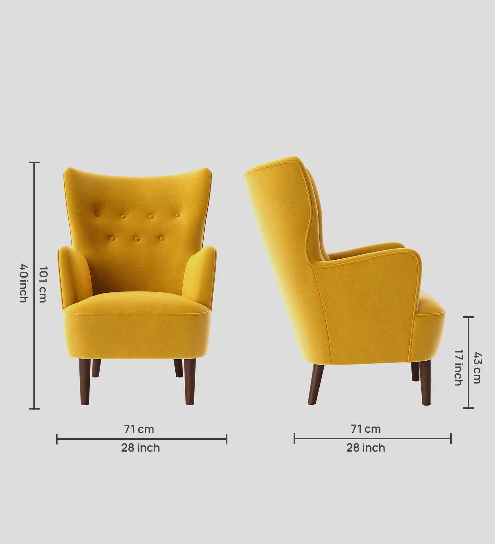 Marco Wing Chair In Brown Suede - Luxe Maple