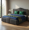 Mario Luxury Upholstered Bed in Suede | Premium Bedroom Bed - Luxe Maple