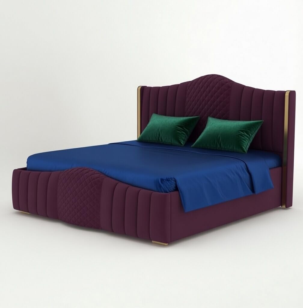 Mario Luxury Upholstered Bed in Suede | Premium Bedroom Bed - Luxe Maple
