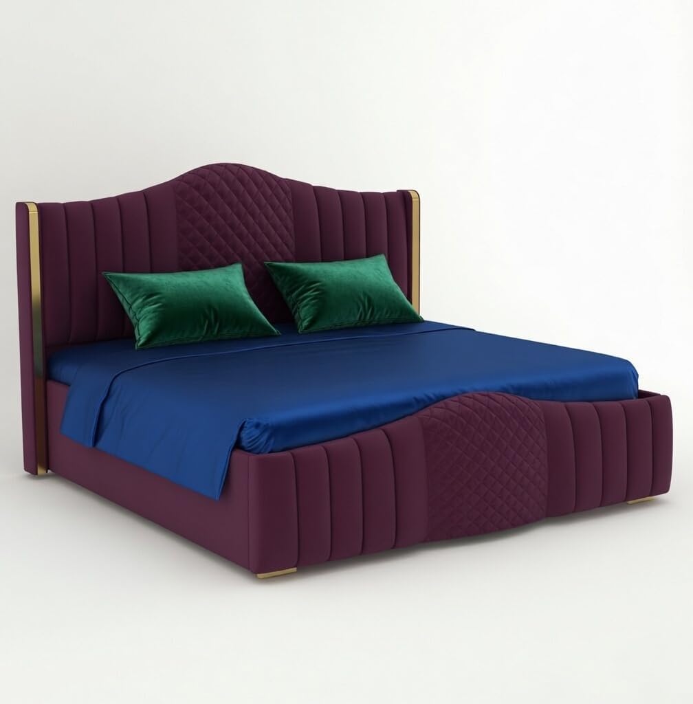 Mario Luxury Upholstered Bed in Suede | Premium Bedroom Bed - Luxe Maple