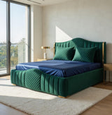 Mario Luxury Upholstered Bed in Suede | Premium Bedroom Bed - Luxe Maple