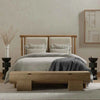 Maza Premium Solid Wood Upholstered Bed - Luxe Maple